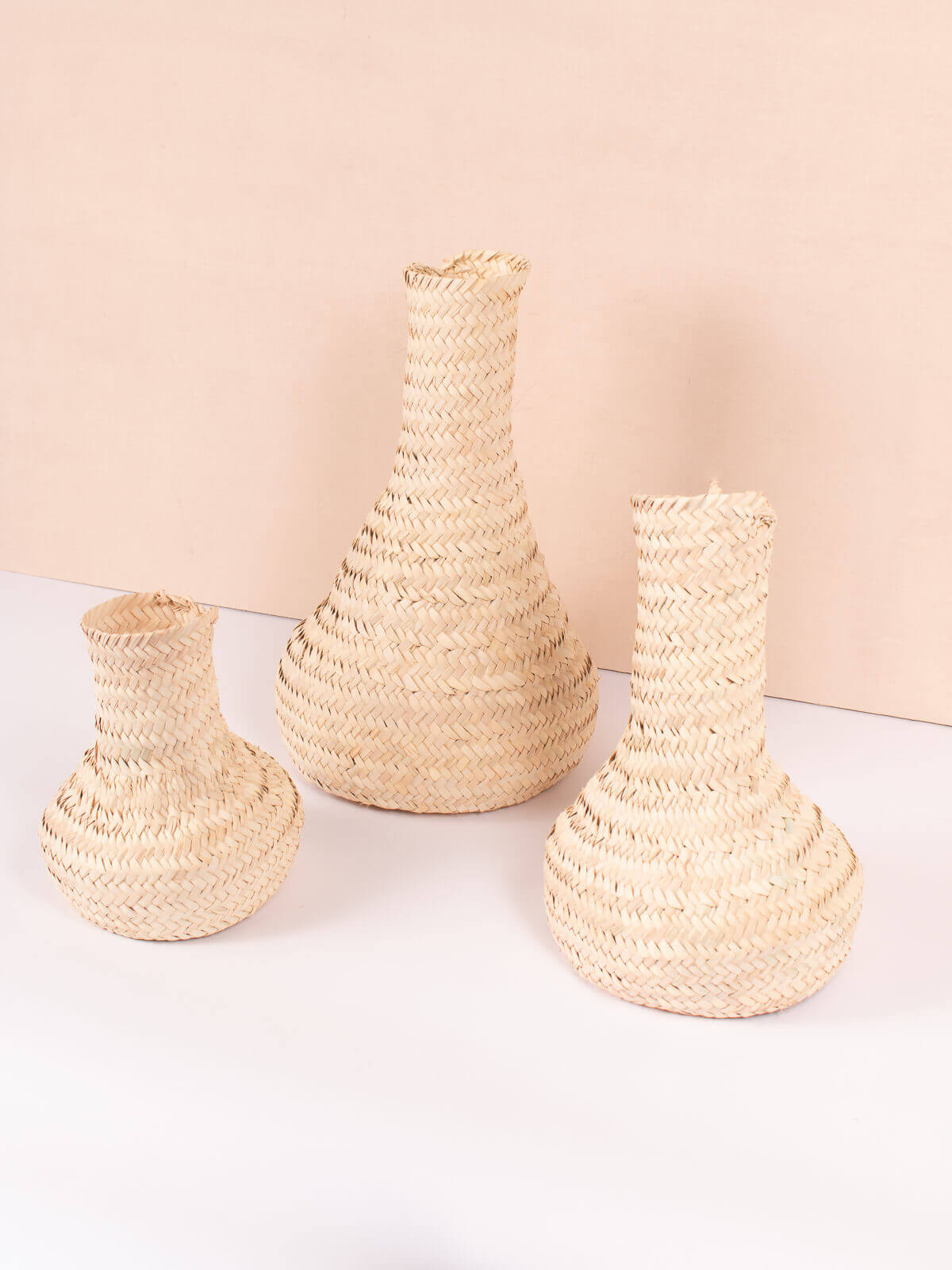 Handmade Moroccan Woven Vase - Boho Home Decor, Ethnic Wicker Basket for Flowers & Plants | Perfect for Living Room, Bedroom, or Office Decoration
