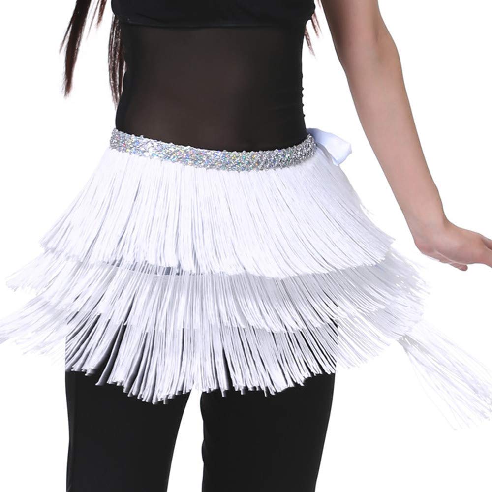 Stylish Hip Belt with Tassel Fringe & Chain - 3-Layer Waist Scarf for Belly Dance (2 Feet) | Perfect for Dance Performances, Costume Accessories & Festival Outfits