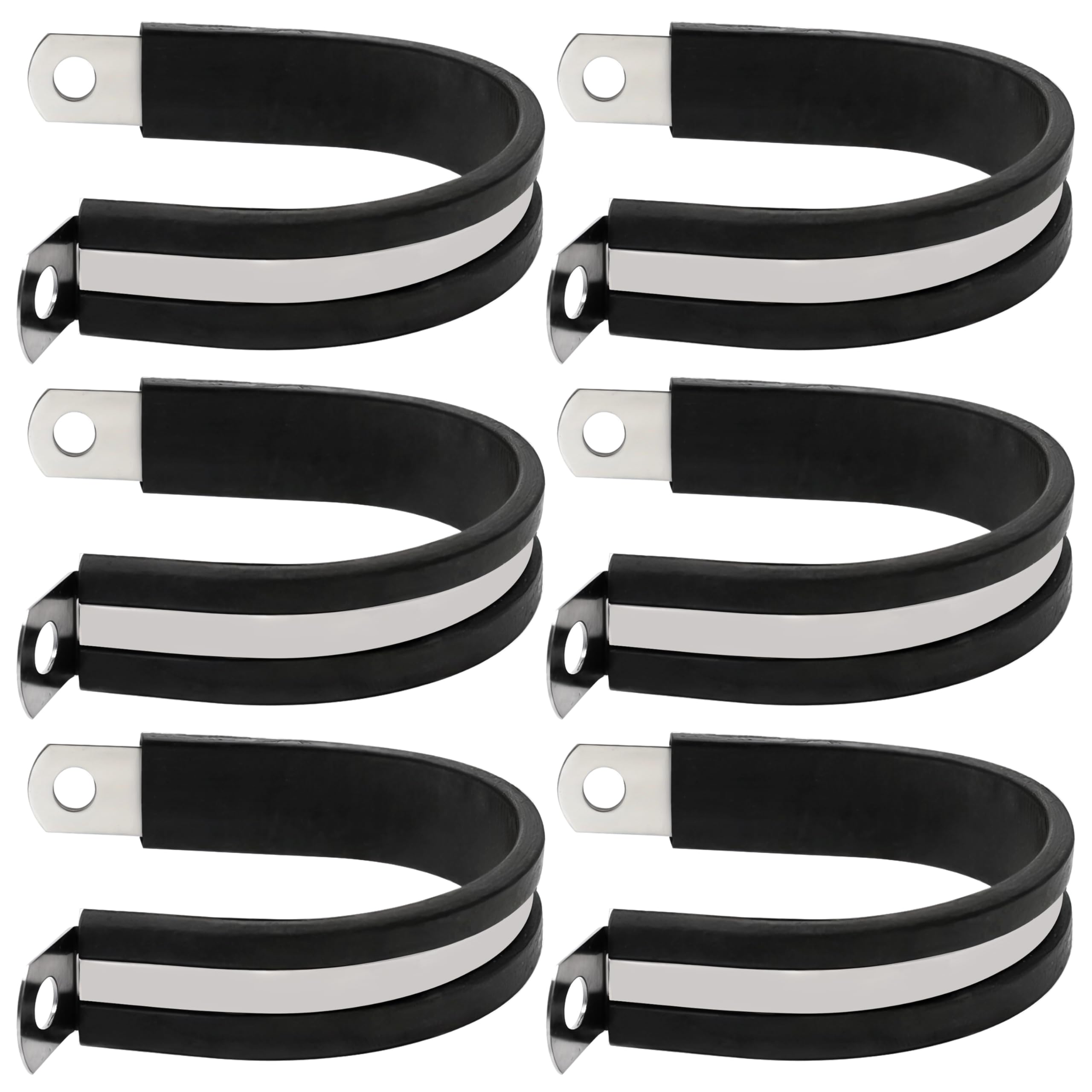 6Pcs Rubber Insulated P Clamps 1.73