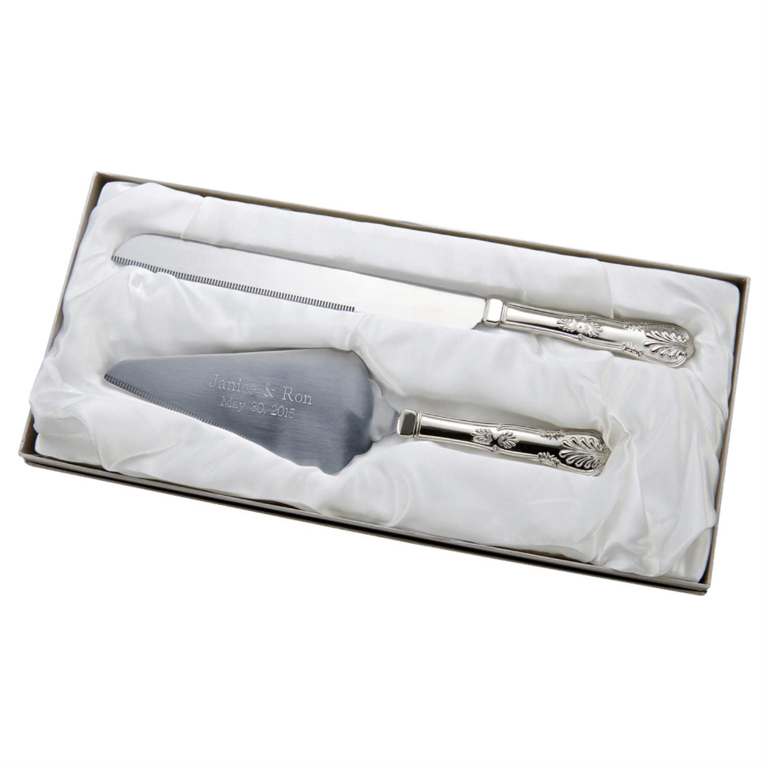 Elegant Sheridan Wedding Cake Knife and Server Set - Stainless Steel Cake Cutting Utensils for Bridal Showers, Weddings & Anniversary Celebrations