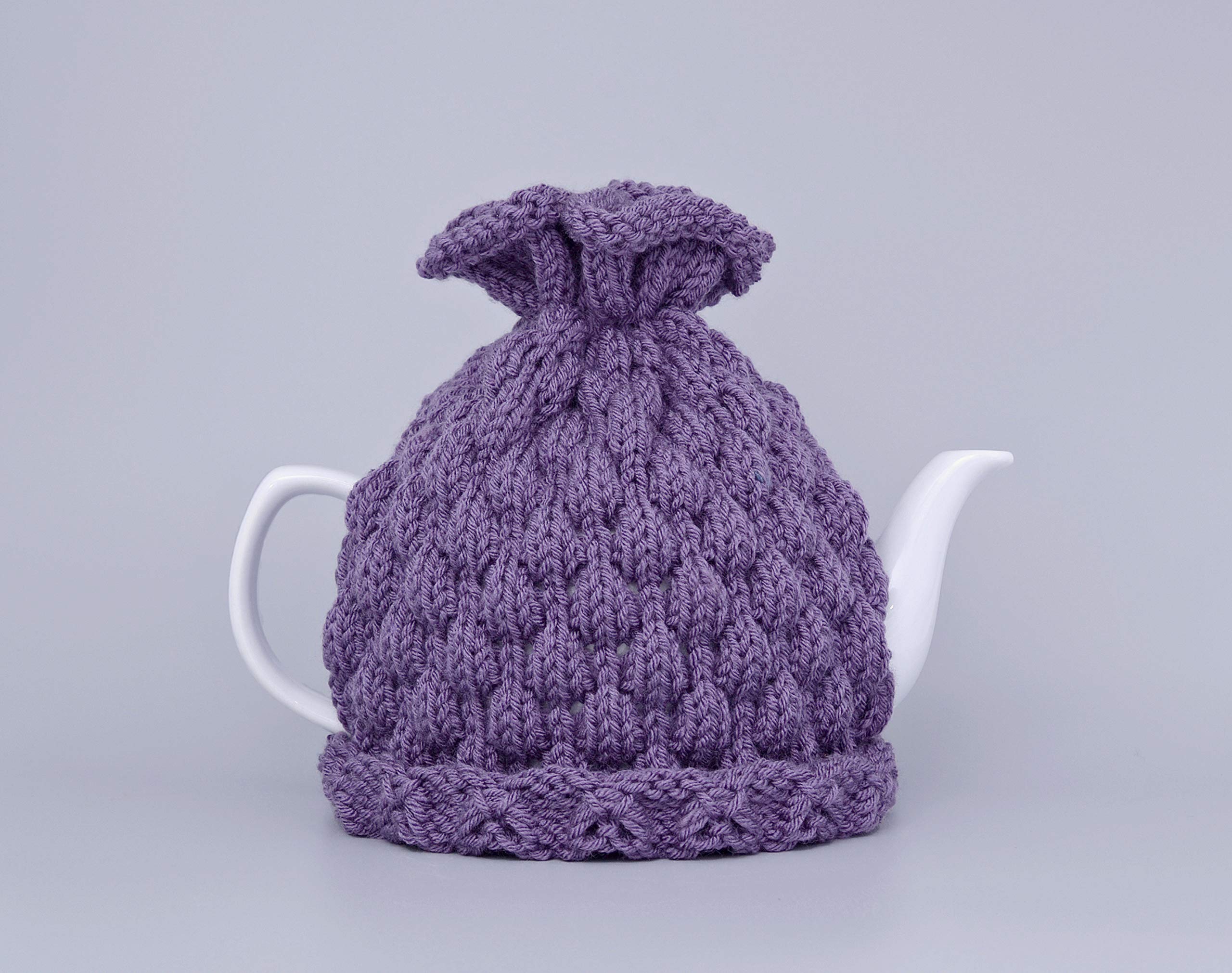 Purple Knitted Teapot Cozy - Insulated Tea Keeper Sleeve for Kitchen Decor, Hygge Home Accessories & Birthday Gifts | Perfect for Tea Parties, Cozy Home Decor & Gift Giving