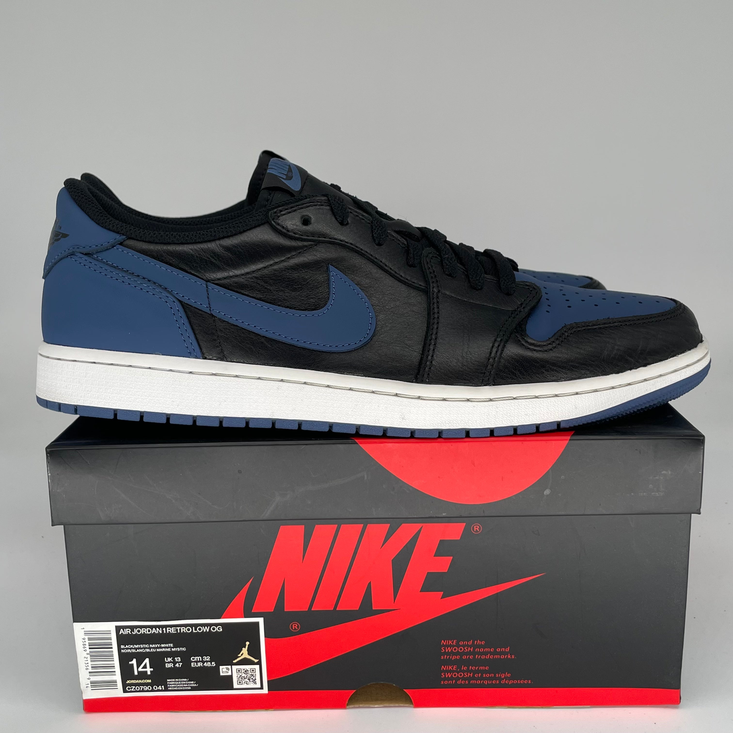 **AIR JORDAN 1 LOW MYSTIC NAVY Men's Sneakers - Size 14 (CZ0790-041) - Casual Wear, Street Style & Basketball Shoes**