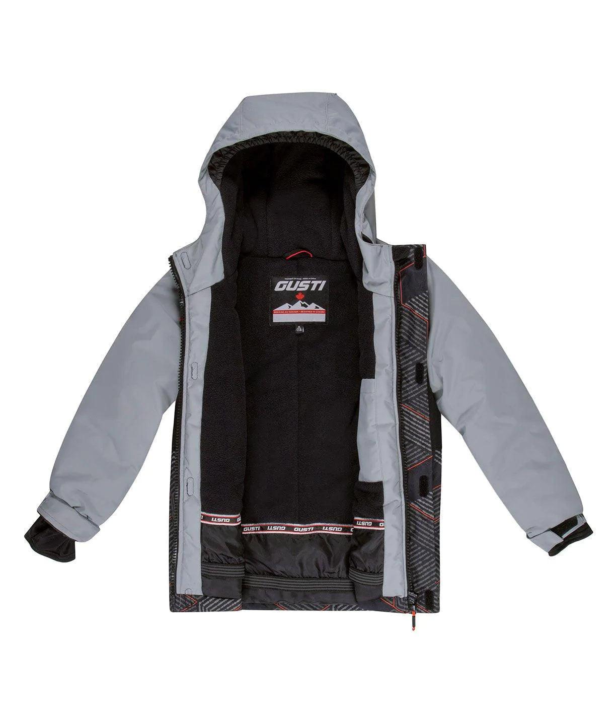 Gusti Gabe Winter Snowsuit for Kids - Warm Grey Waterproof Snowsuit for Boys & Girls - Perfect for Skiing, Snowboarding & Outdoor Winter Play
