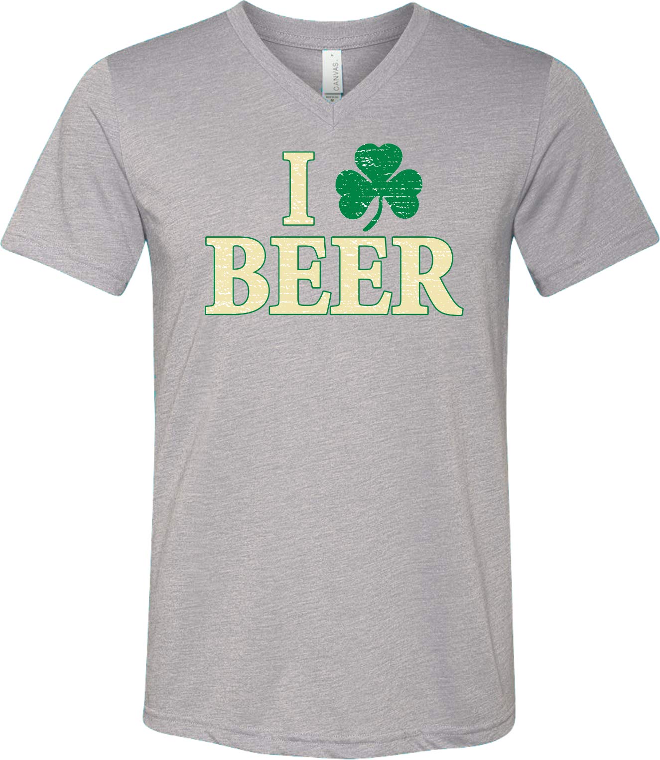 St. Patrick's Day T-Shirt - I Love Beer Tri-Blend V-Neck Tee for Men & Women | Perfect for Irish Pub Crawls, Parades & Festive Celebrations