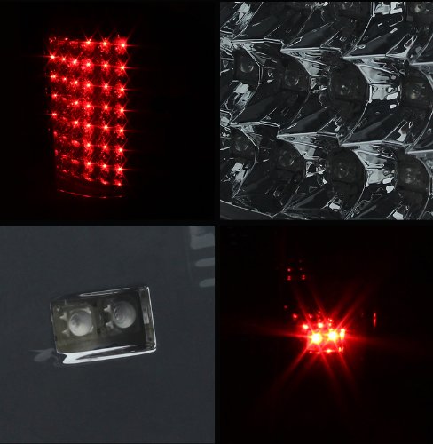 Xtune LED Tail Lights for Cars - Red Smoke Lens, Plug & Play Installation (ALT-JH-CS07-LED-SM) - Perfect for Night Driving & Vehicle Customization