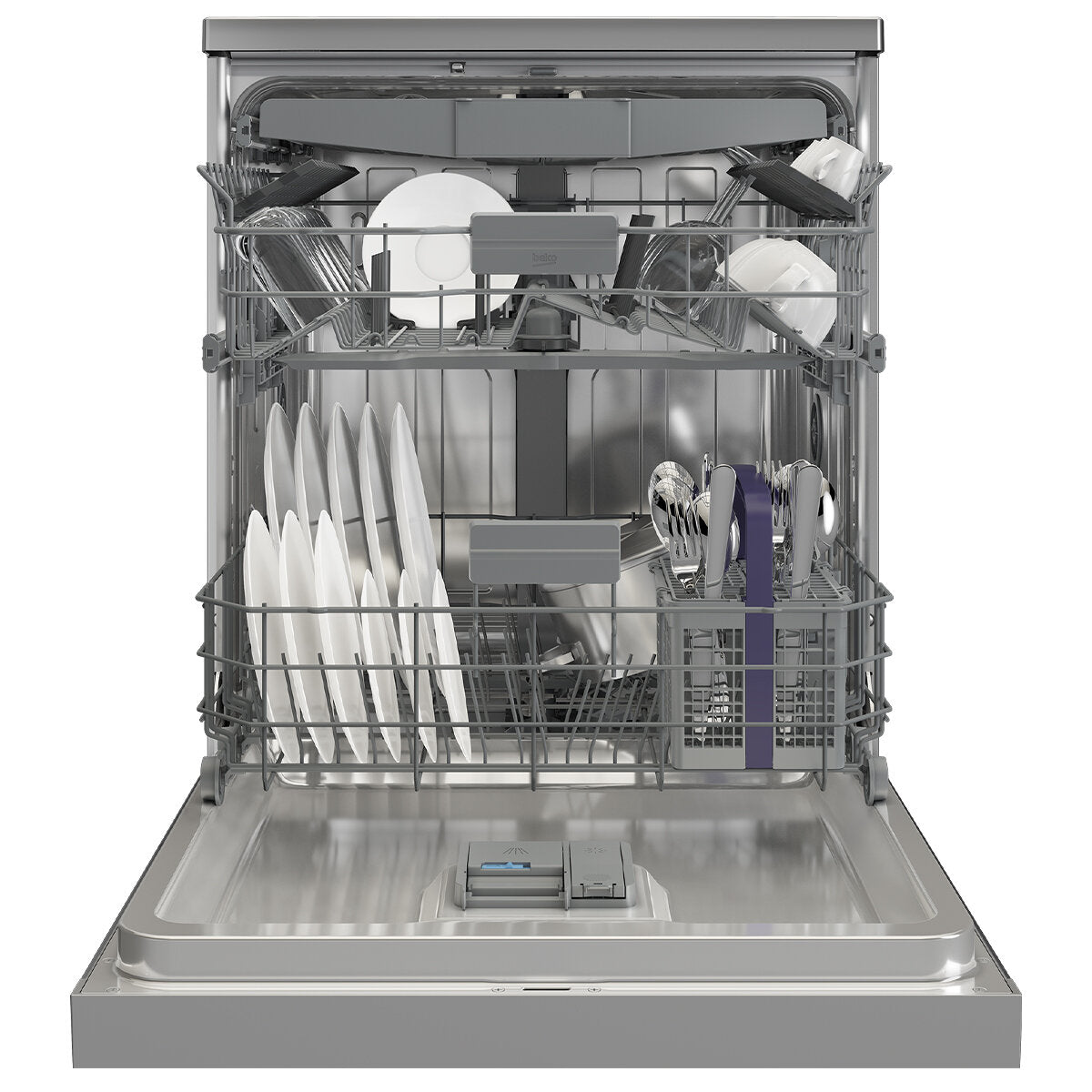 Beko BDFB1630X 60cm Stainless Steel Dishwasher with Auto Door, Fan Drying & 5-Year Warranty - Perfect for Small Kitchens, Apartments and Energy-Efficient Homes