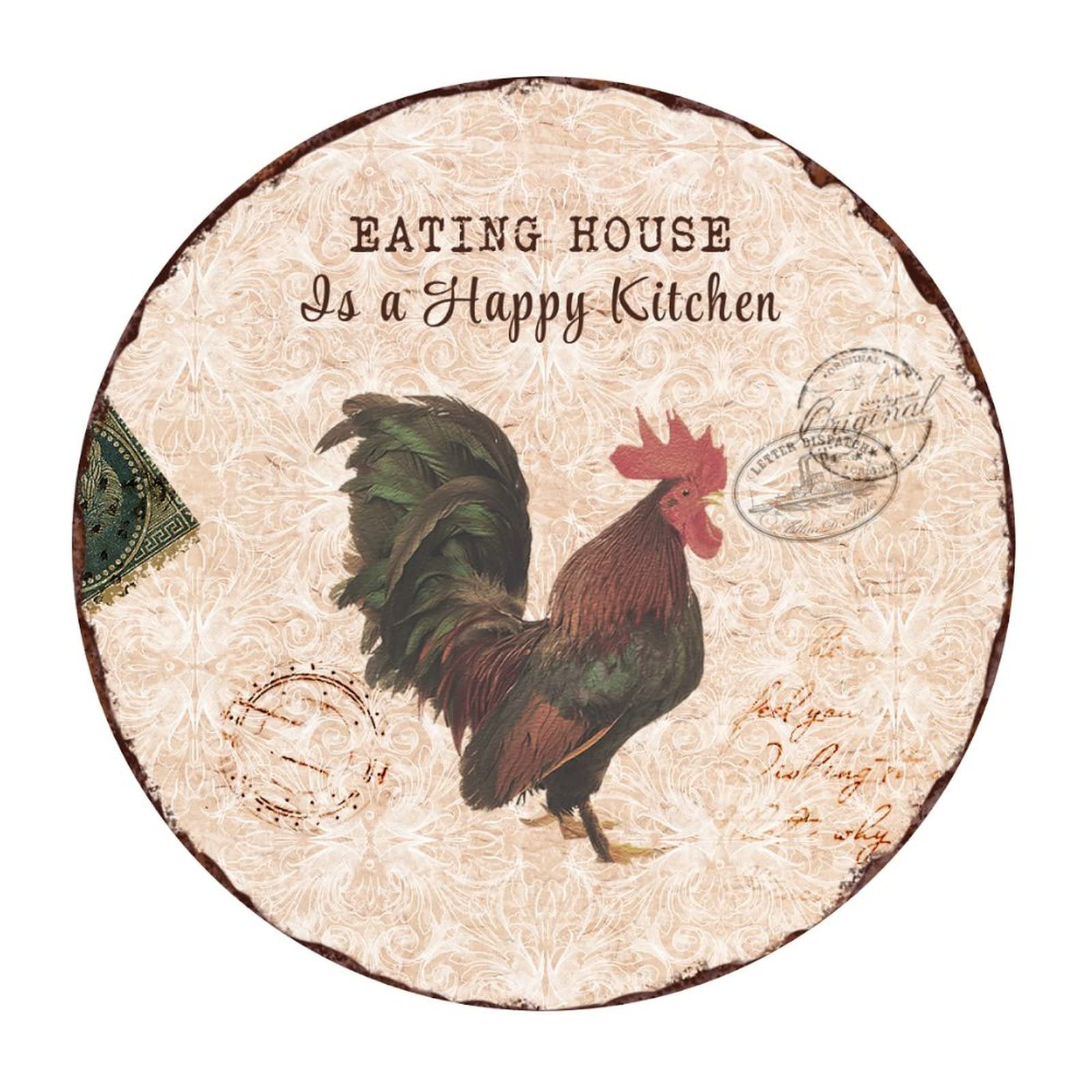 Happy Kitchen Rooster Wall Decal - Self-Adhesive Home & Office Decor for Walls, Sofas, Trucks