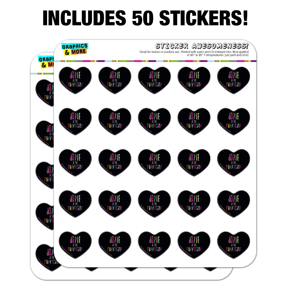 Josie & The Pussycats Heart Shaped Planner Stickers - Riverdale Inspired Scrapbook Decals for Bullet Journals, DIY Crafts & School Supplies - Perfect for Planners, Calendars, Scrapbooking & Gift Wrapping