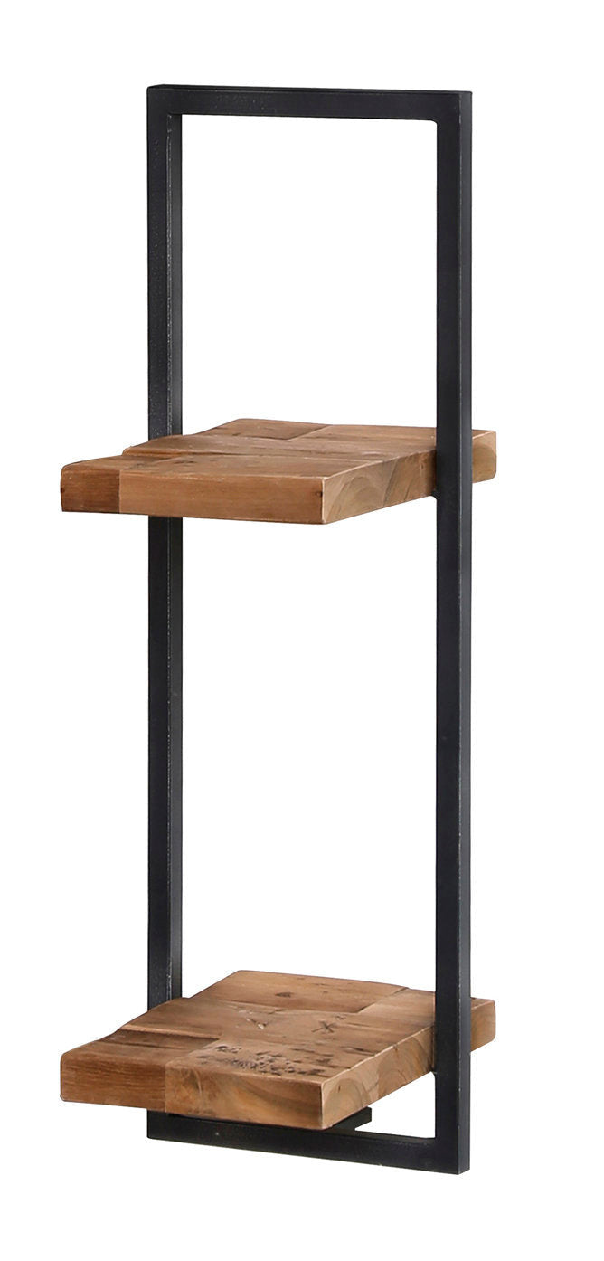 Bayan Metal Frame Wall Box IV Teak - Rustic Home Decor for Living Room, Bedroom & Office - Perfect for Storage and Display