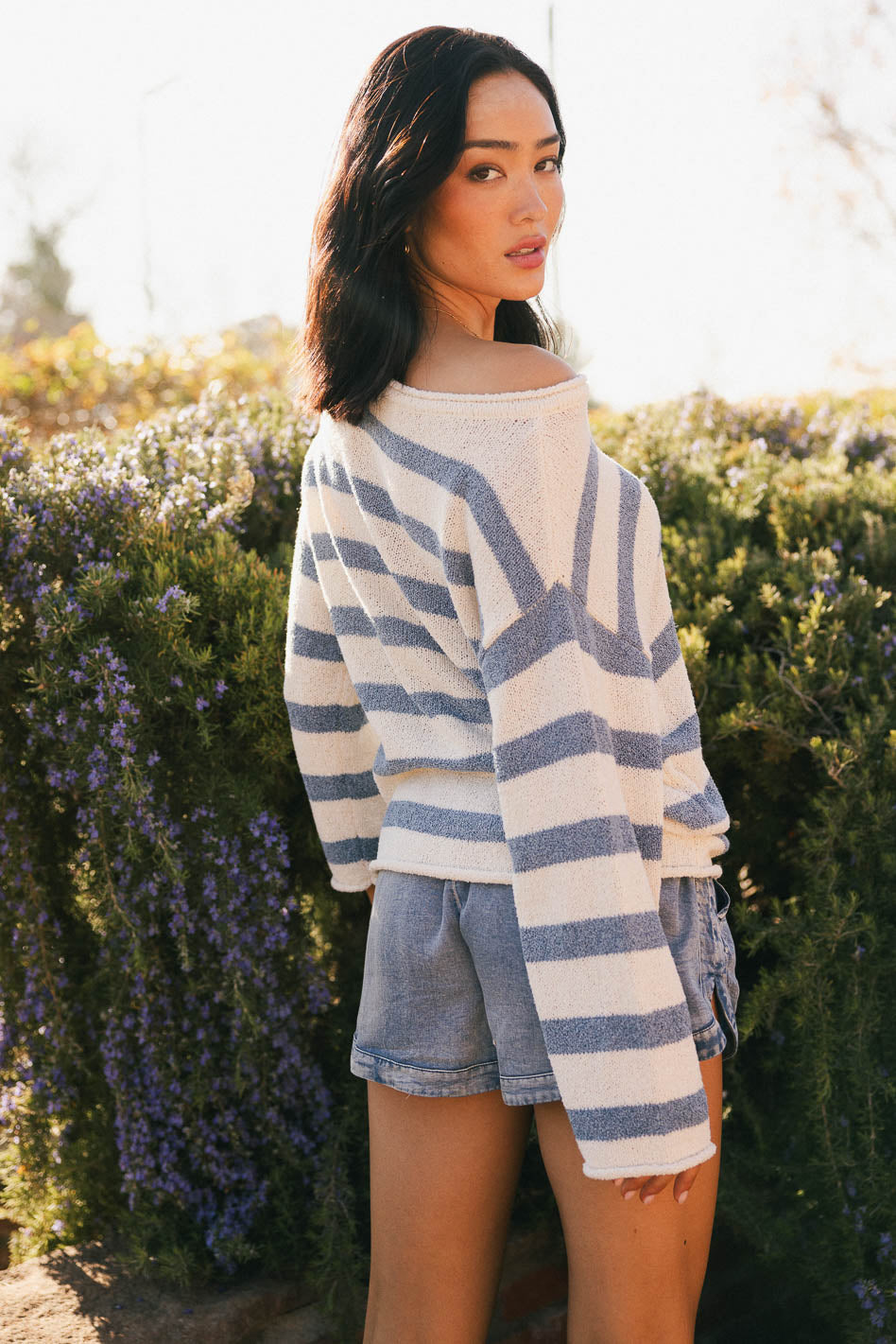 Kelsey Blue Striped Sweater for Women | Cozy Knit Pullover | Perfect for Fall & Winter Outfits | FINAL SALE