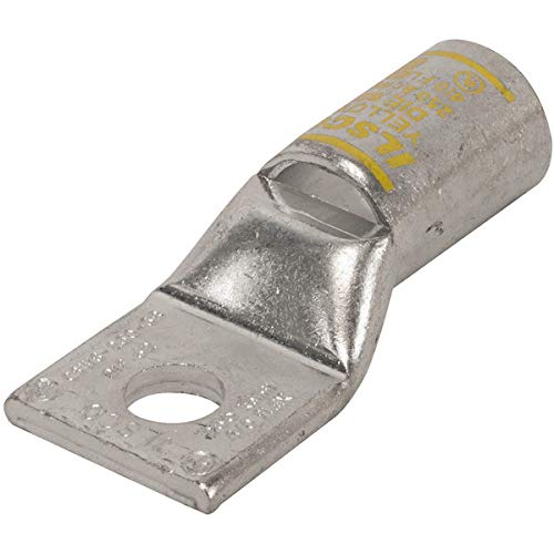 Ilsco SureCrimp Copper Compression Lugs - Standard Barrel, 1-Hole with Sight Hole, 250 kcmil/4/0 Flex Wire Size, 1/2