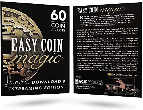 Magic Makers Easy to Master Coin Tricks with Coin Funnel Illusion - Professional Magic Set for Beginners & Adults - Perfect for Street Performances, Parties & Family Entertainment