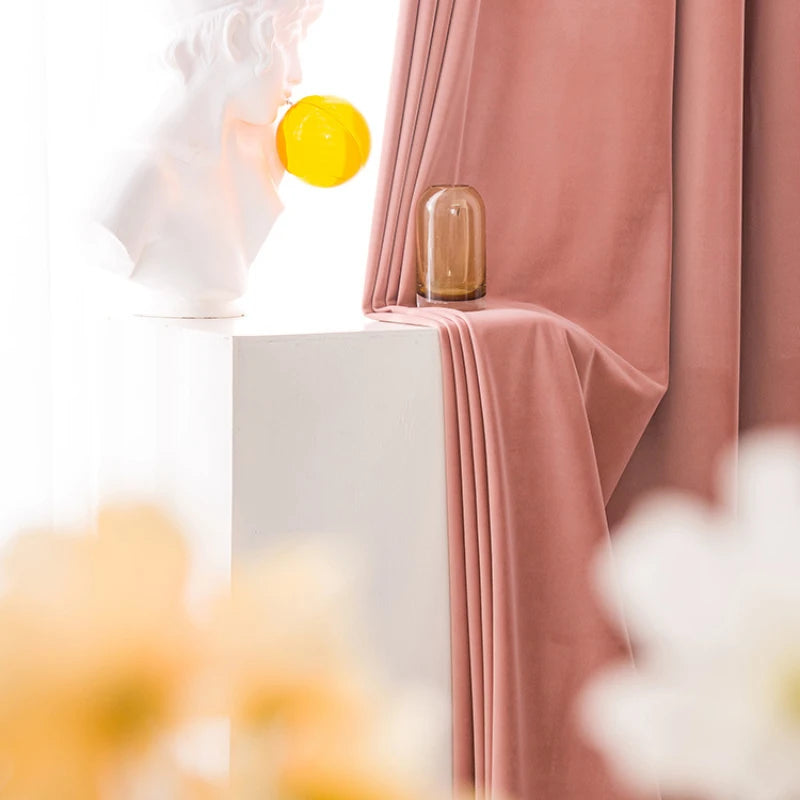 Wynter Velvet Minimalist Blackout Custom Curtains for Bedroom & Living Room - Thermal Insulated Noise Reducing Window Drapes for Home Decor