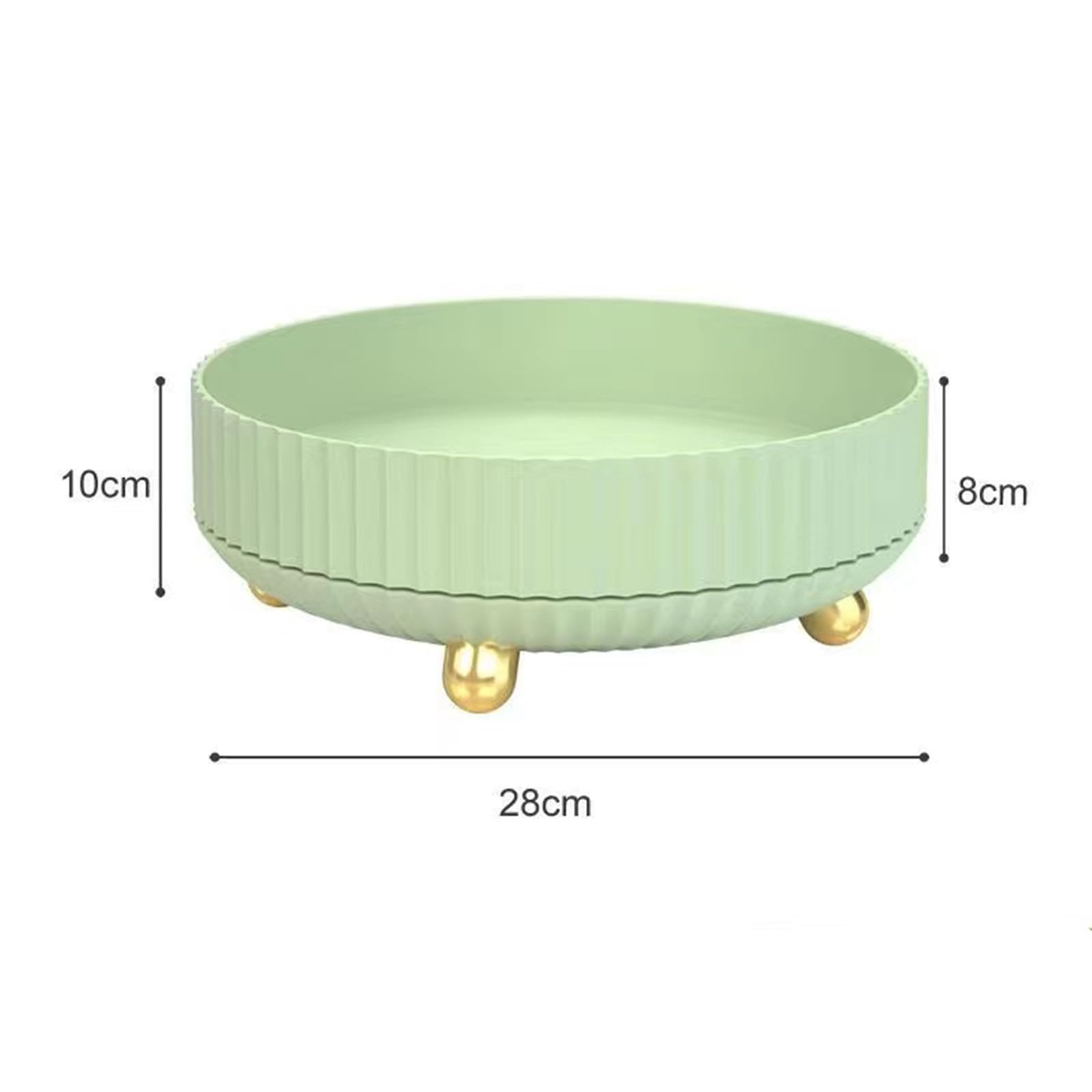 Rotatable Storage Box with Handle - Large Capacity Round Plastic Organizer Tray for Kitchen, Makeup, Office & Bathroom Storage (Light Green) | Portable & Space-Saving Home Organization Solution