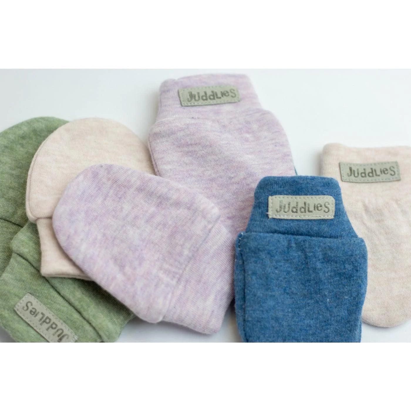 Juddlies Baby Scratch Mittens - Soft Lavender Mitts for Newborns to Prevent Scratching | Perfect for Sleep, Playtime & Sensitive Skin Care