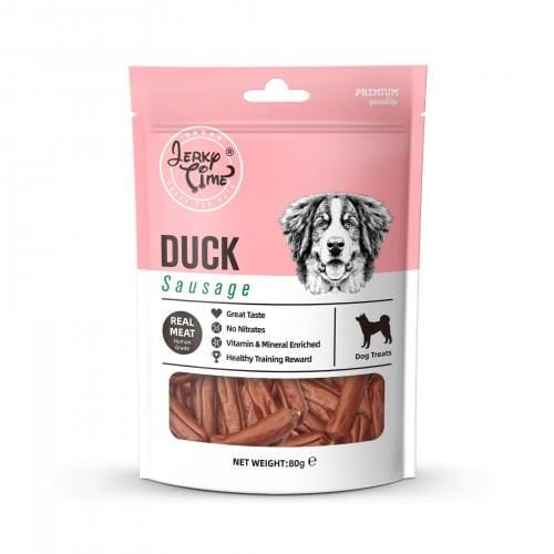 Premium Duck Sausage Jerky Dog Treats - 80g Natural Protein Snacks for Training & Rewarding Pets - High-Quality Chews for Small & Large Dogs