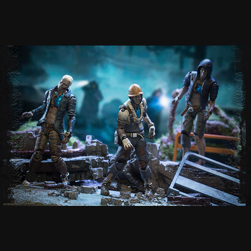 1/18 JOYTOY 3.75 Inch Zombie Action Figure Set (5PCS) - Life After Infected Person Series - Perfect for Horror Collectors, Diorama Displays & Tabletop Gaming Scenes