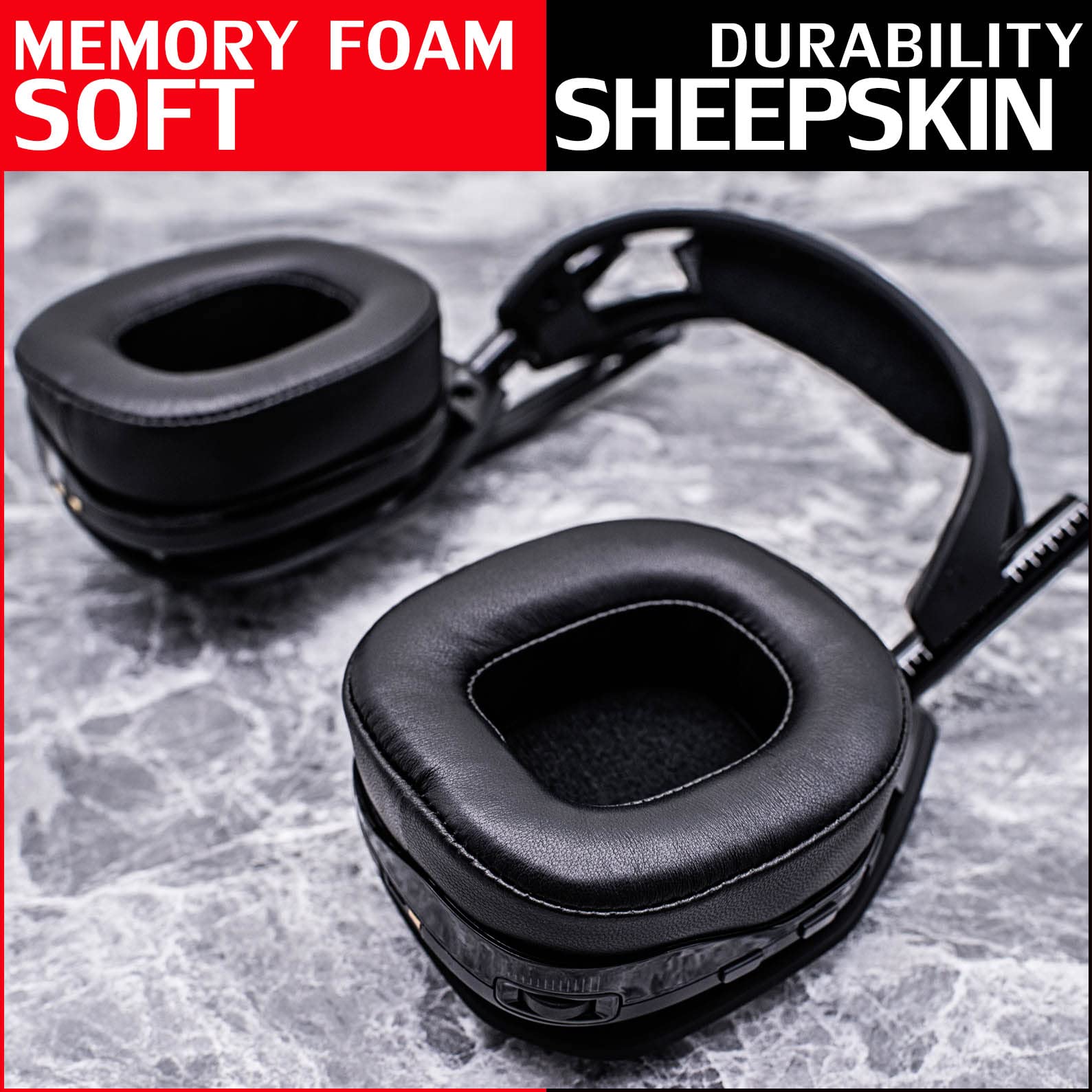 DIMOST Replacement Sheepskin Ear Pads & Headband Set for ASTRO A50 GEN 4 Headset - Premium Microphone Foam Cover (Not Compatible with GEN 3) - Enhanced Comfort for Gaming, Streaming & Long Wear Sessions