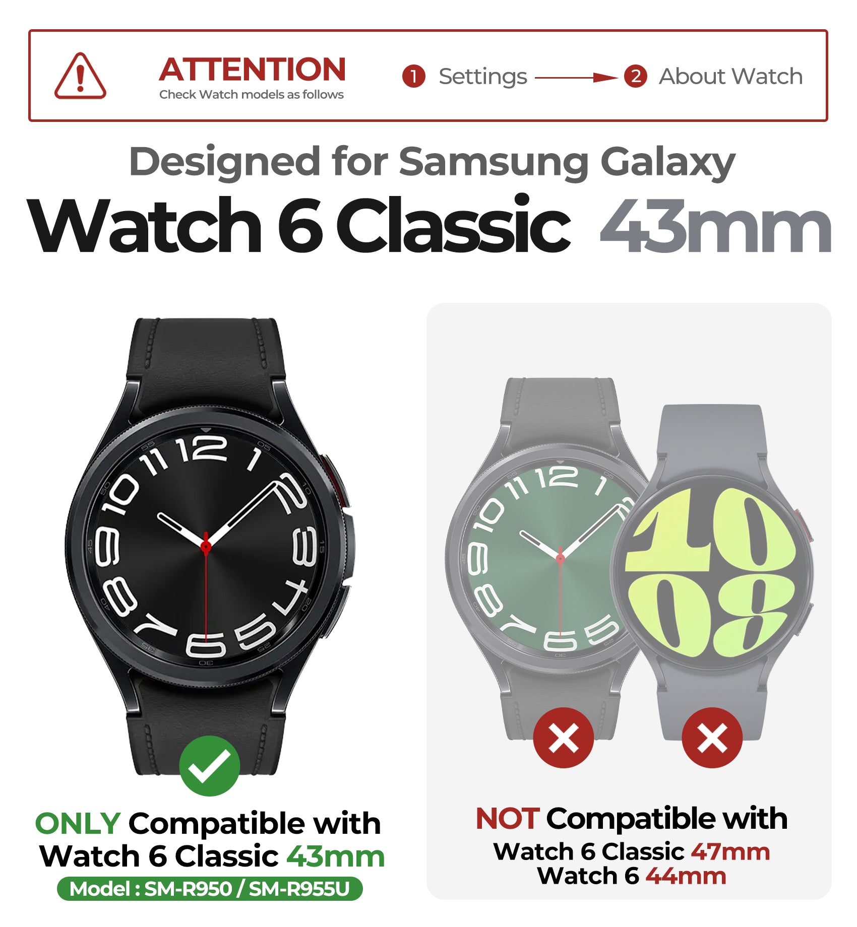 **Dexnor Rugged Shockproof Full Body Bumper Case for Samsung Galaxy Watch 6 (43mm) - Raised Bezel Snap-On Cover - Perfect for Outdoor Sports, Hiking & Active Lifestyles**