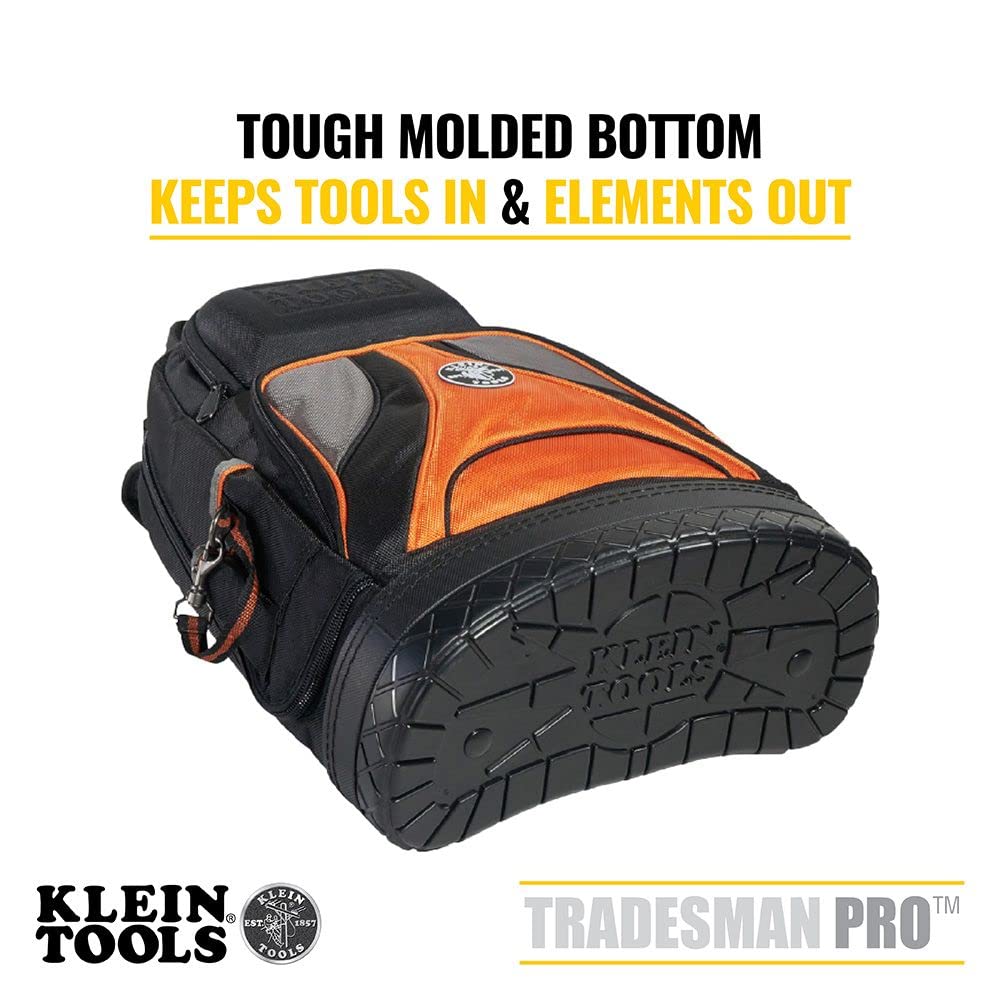 Klein Tools Tradesman Pro Tool Organizer Backpack with 39 Pockets & 8-in-1 Insulated Screwdriver Set - Perfect for Electricians, Contractors & DIY Home Improvement Projects