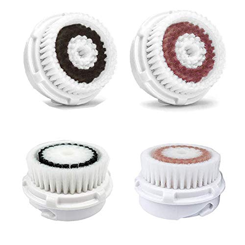 Sensitive & Radiance Facial Cleansing Brush Head Replacement (4 Pack) - Compatible with Electric Face Cleansers, Gentle Exfoliating Brush for Daily Skincare Routine - Perfect for Deep Cleansing, Makeup Removal & Spa-Like Facial Care at Home