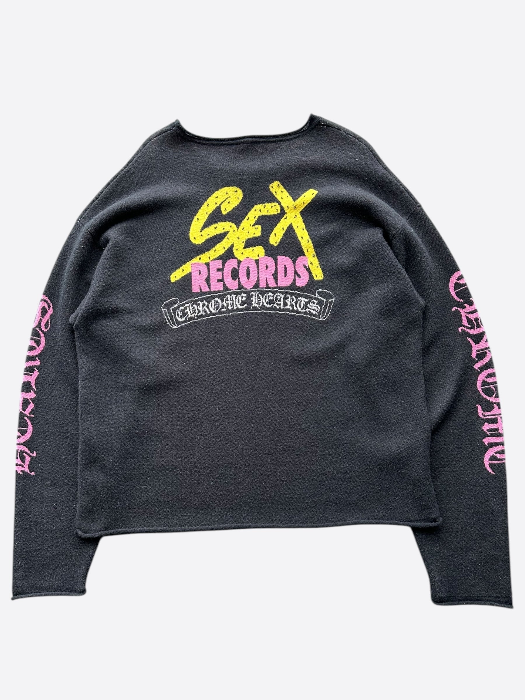 Chrome Hearts Matty Boy Black Sex Records Cashmere Sweater for Men - Luxury Soft Warm Pullover for Winter Fashion & Streetwear