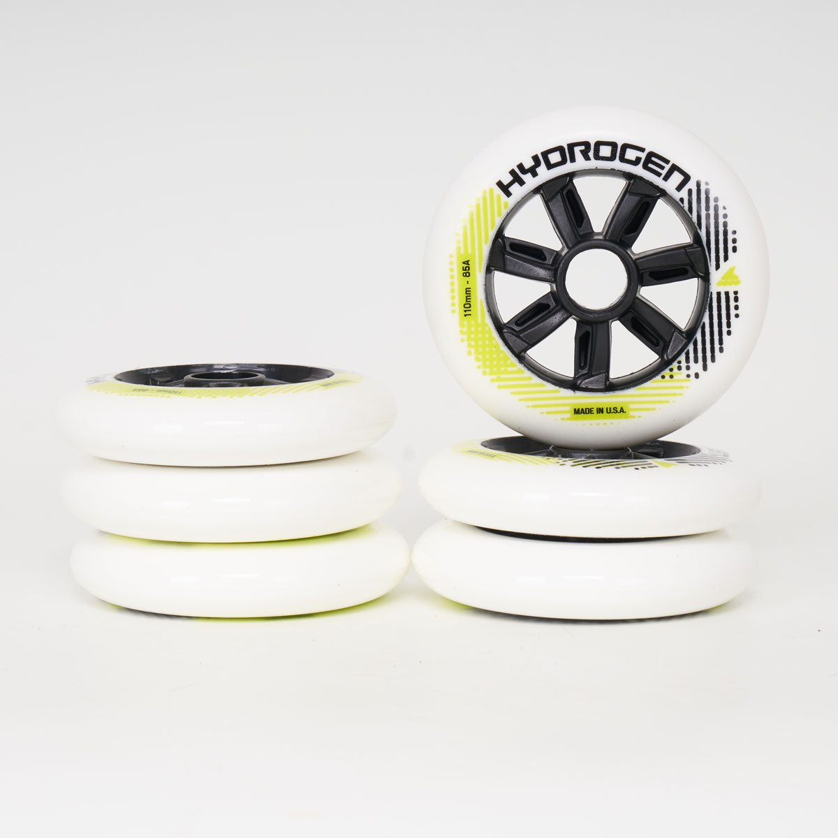 Rollerblade Hydrogen Wheels 110mm - 6 Pack Set for Aggressive Inline Skating, Speed Skating & Outdoor Fitness - High Performance Urethane Wheels for Smooth Ride
