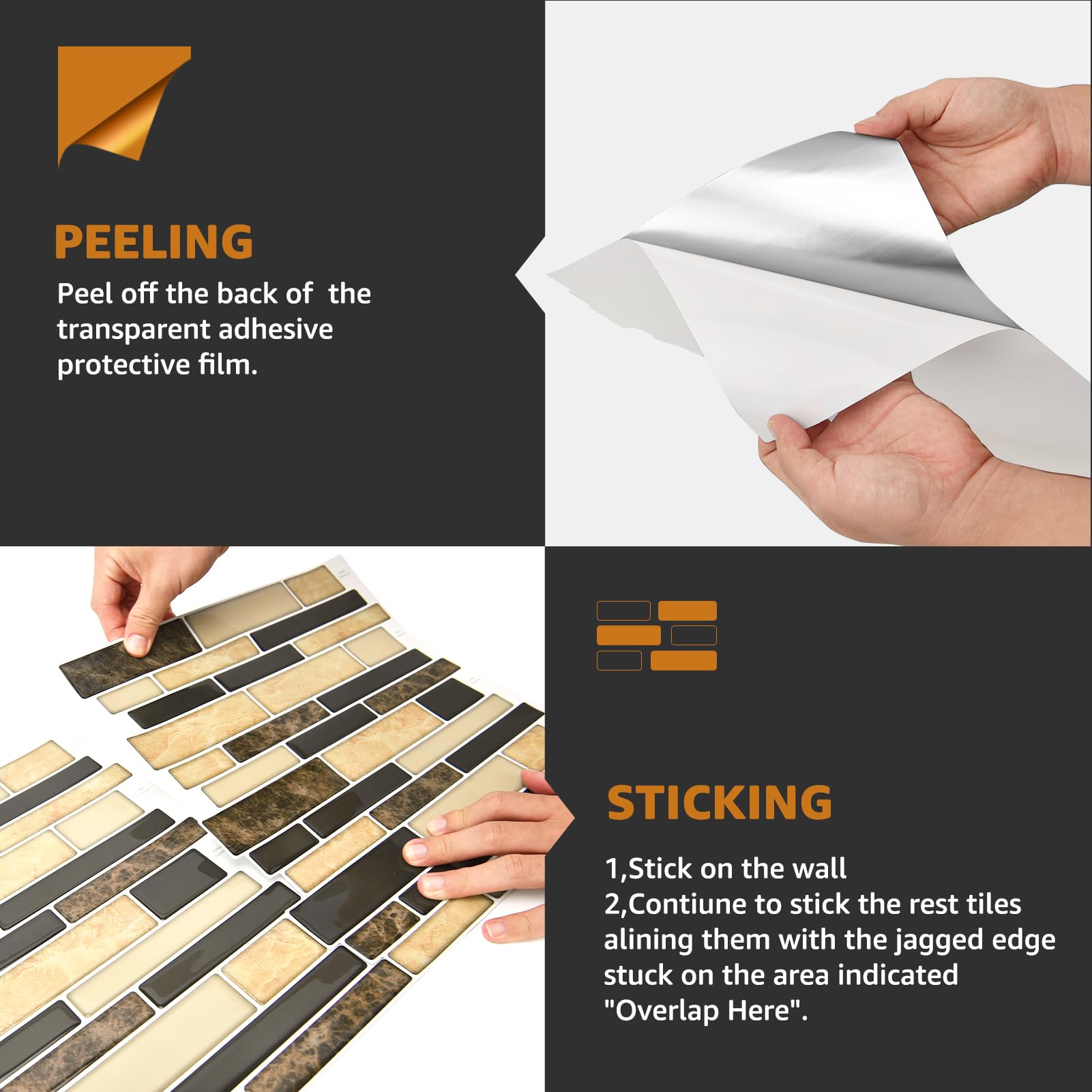 WOWSTAR 10-Sheet Peel and Stick Backsplash Tile - Self-Adhesive Kitchen Wall Tile in Sand Color - Easy DIY Upgrade for Kitchen, Bathroom & Laundry Room Backsplash