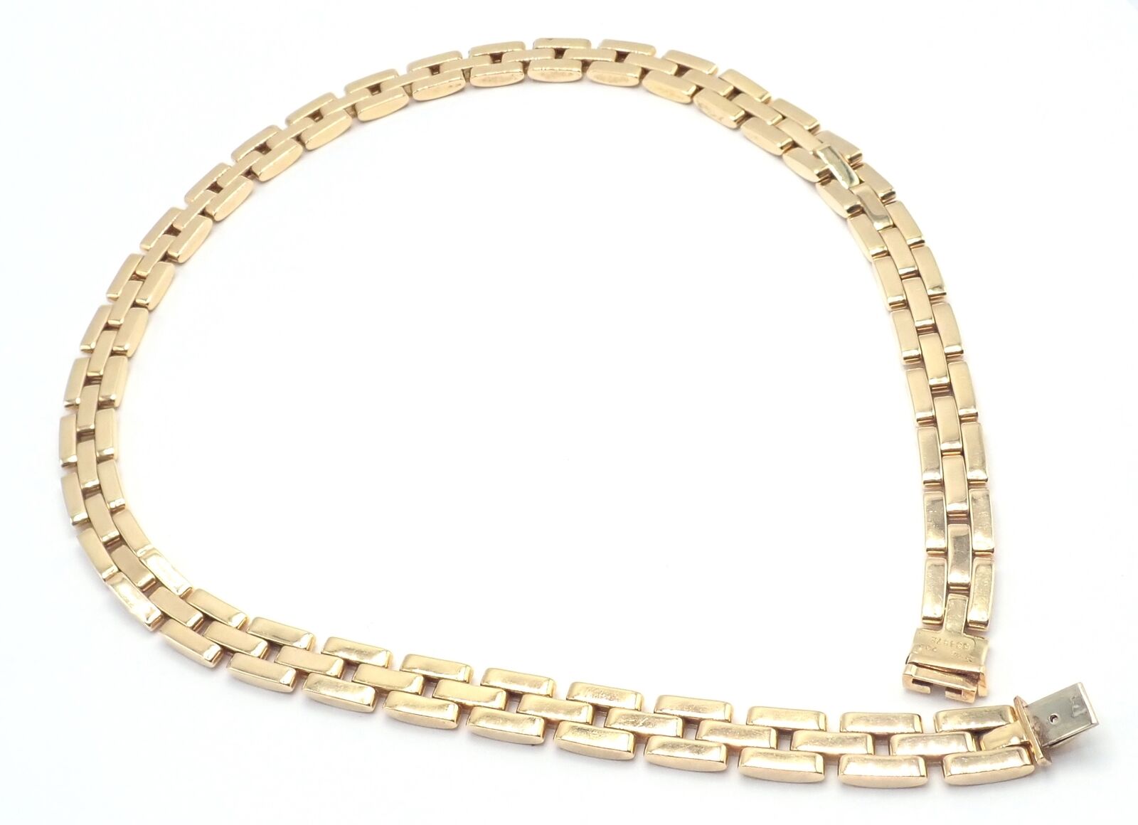 Authentic Cartier 3 Row Maillon Panther Panthere 18k Yellow Gold Link Necklace | Luxury Jewelry for Women | Perfect for Weddings, Parties & Special Occasions