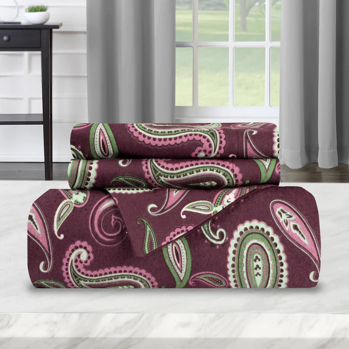 Reversible Flannel Trellis Duvet Cover Set with Pillow Shams - Soft Cozy Bedding for Winter - Perfect for Cold Weather & Holiday Home Decor