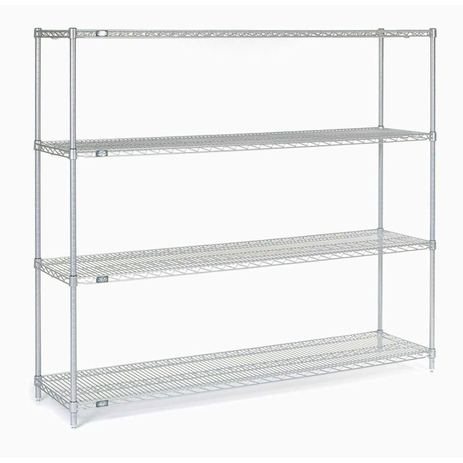 Nexel 5-Tier Silver Epoxy Wire Shelving Unit - 72