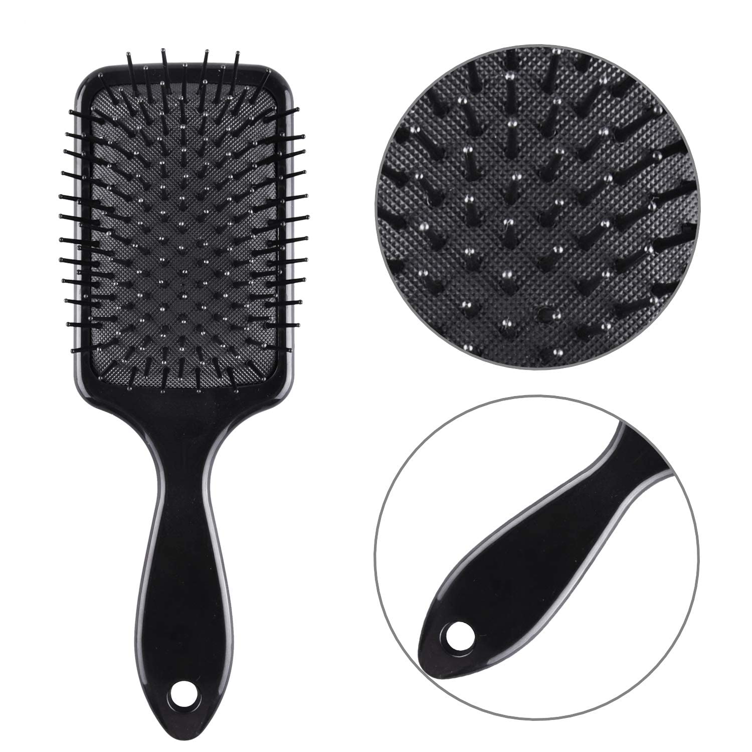 5-Piece Bristle Hair Brush and Comb Set for Women, Men & Kids - Detangling Paddle Brush & Travel Styling Brush for Wet/Dry Hair - Smoothing & Scalp Massage - Perfect for Home, Travel & Salon Use