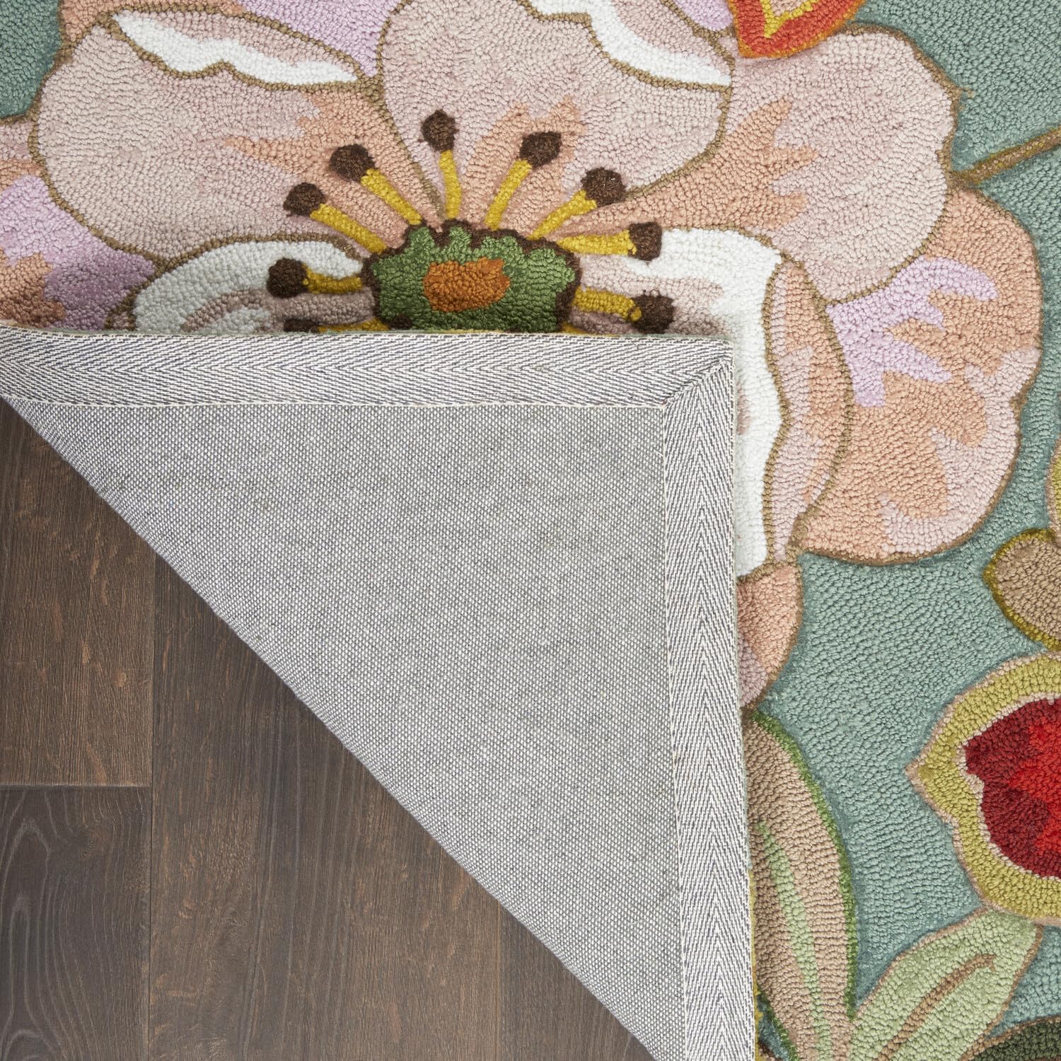 Nourison Fantasy Floral Aqua 5' x 7'6