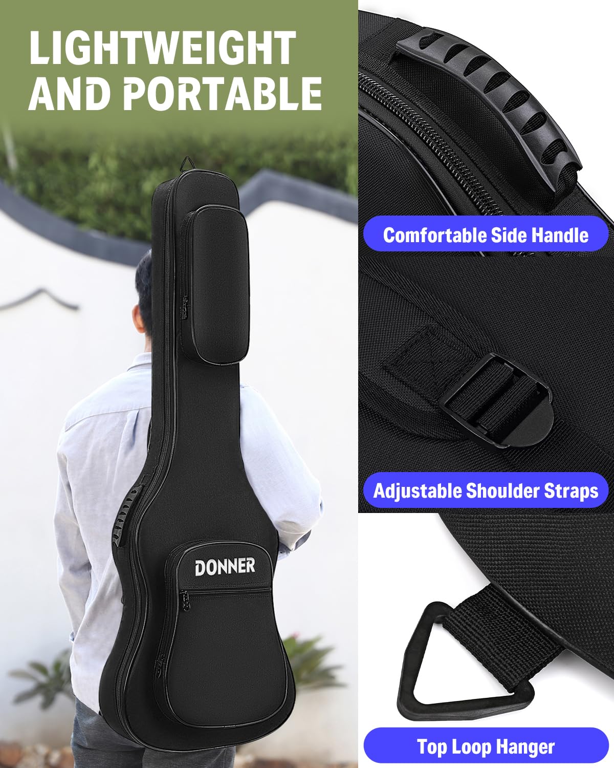 Donner Guitar Case - Durable & Lightweight Hard Shell Case for Acoustic & Electric Guitars - Perfect for Travel, Gigging & Home Storage