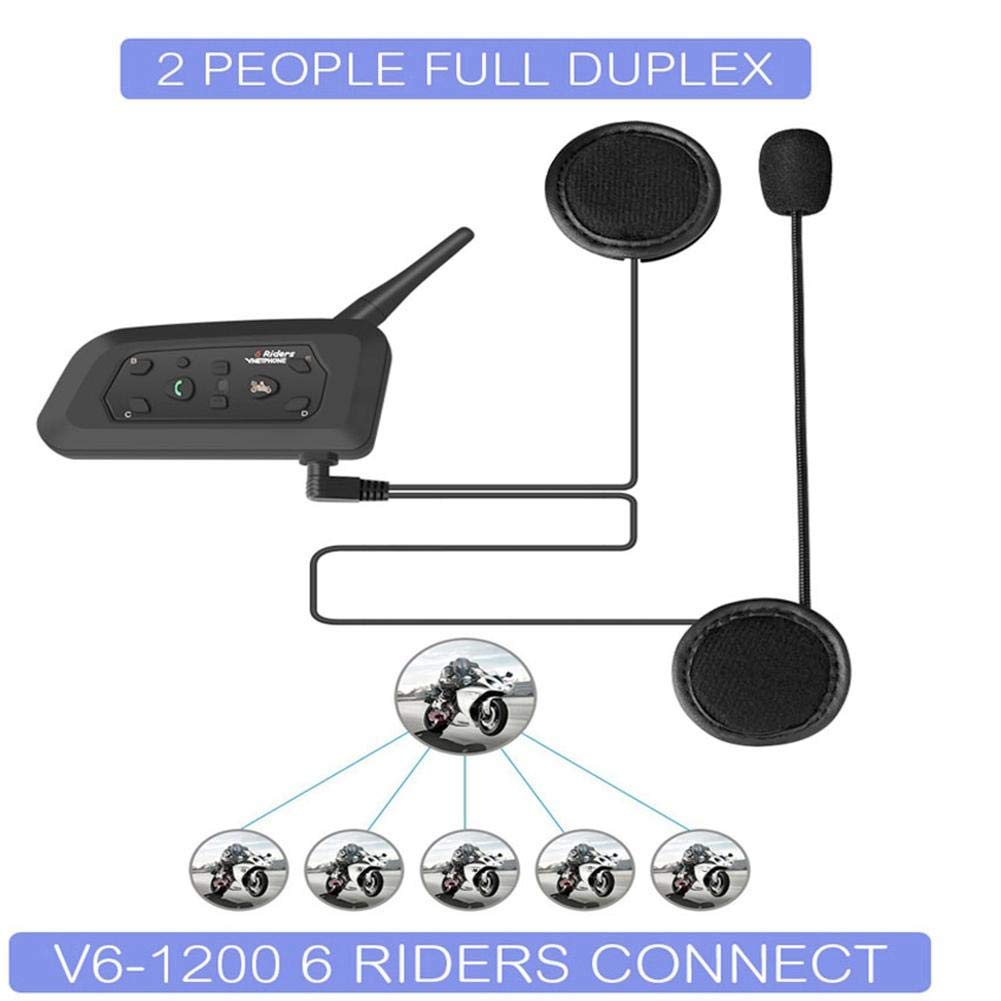 Aramox Vnetphone V6-1200 Motorcycle Bluetooth Intercom Headset - Wireless 6-Way Communication System for Group Riding | Perfect for Motorcycle Tours, Road Trips & Adventure Riding