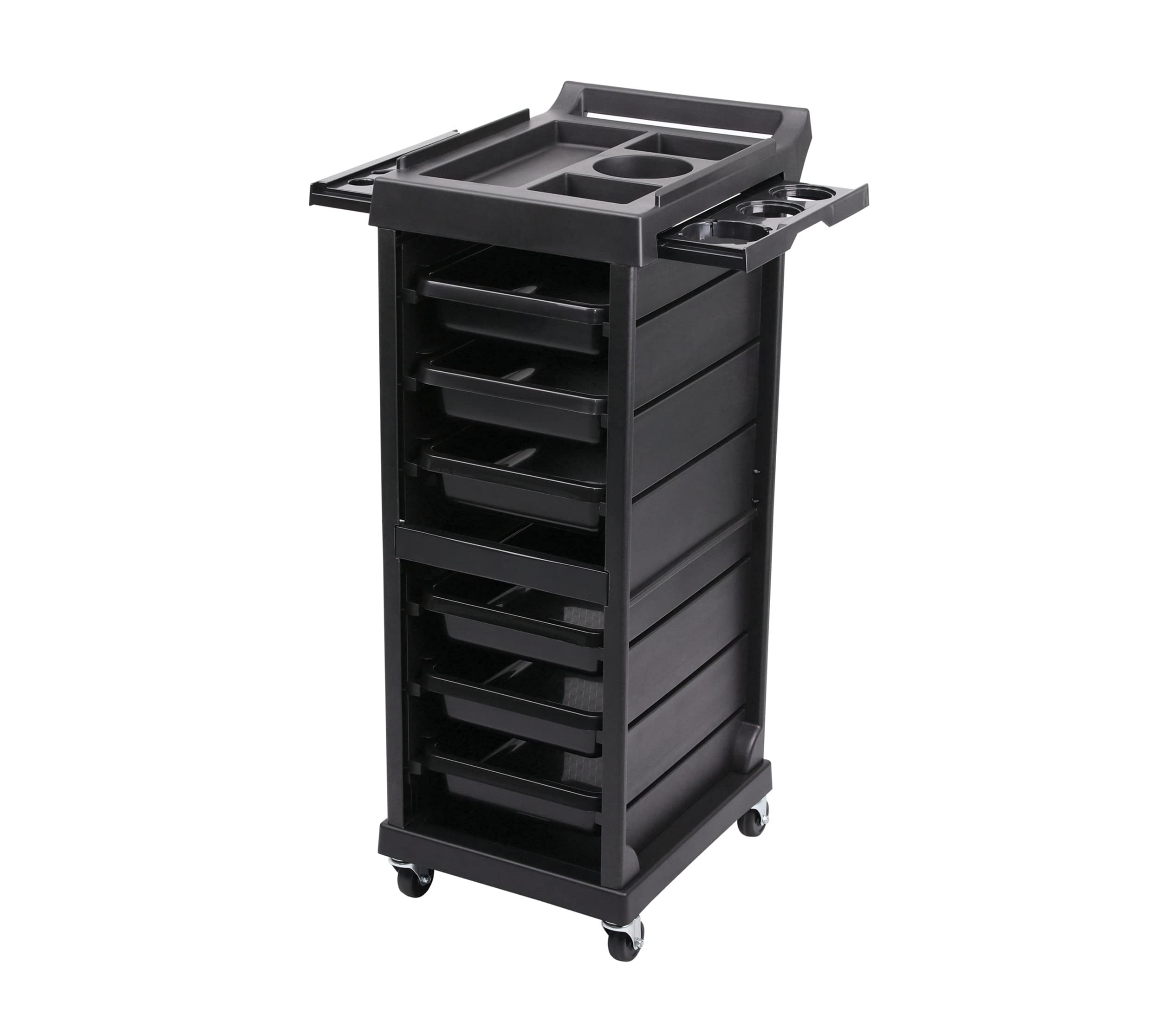 Beautystyle Salon Trolley with 6 Drawers - Mobile Rolling Cart for Hair & Beauty Salon - Space Saving Black Salon Equipment - Perfect for Styling Tools, Nail Supplies & Salon Organization