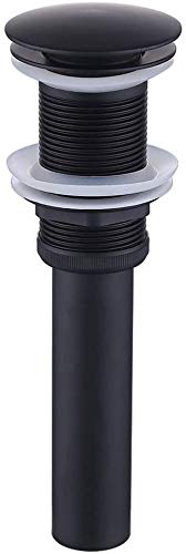 Premium Pop-Up Drain Stopper for Vessel Sinks - Matte Black Bathroom Sink Drain Without Overflow - Perfect for Modern Vanities, Lavatories & Luxury Bathroom Renovations