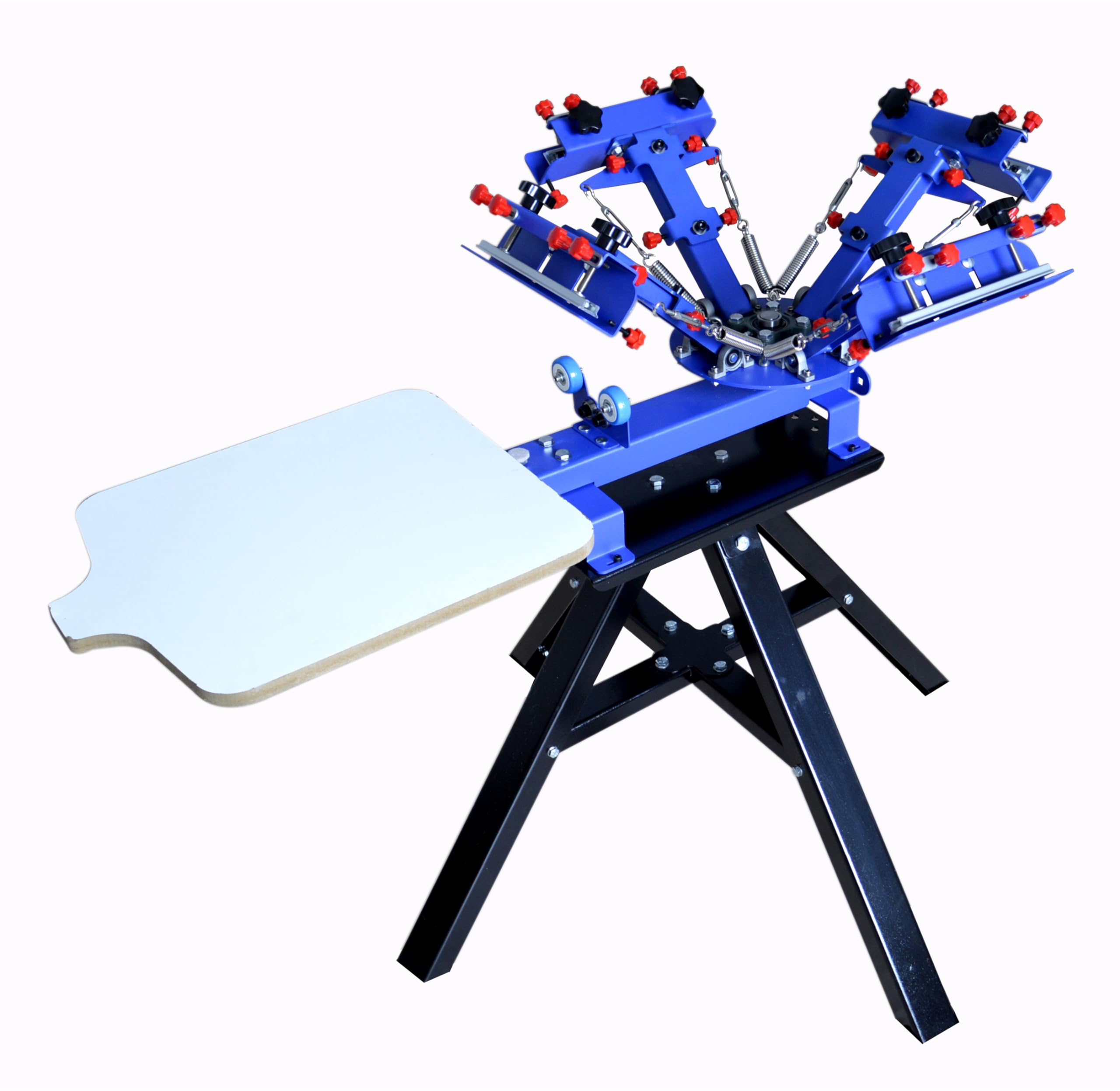 TECHTONGDA 4-Color Screen Printing Press with Micro-Registration - Professional Silk Screen Printing Machine for DIY T-Shirts, Posters & Apparel - Floor Type 1-Station Printer for Home & Small Business Use