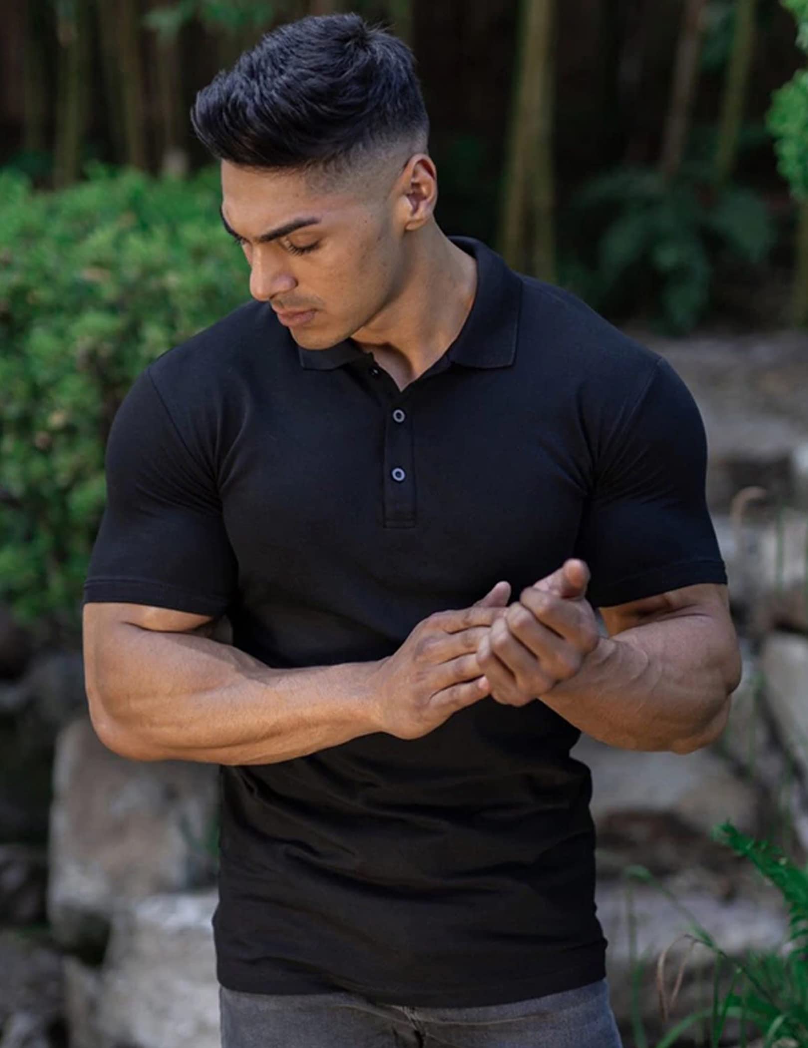 COOFANDY Men's Quick Dry Golf Polo Shirt - UPF 50+ Sun Protection, Moisture Wicking, Lightweight Short Sleeve Performance Shirt for Golf, Tennis & Outdoor Activities