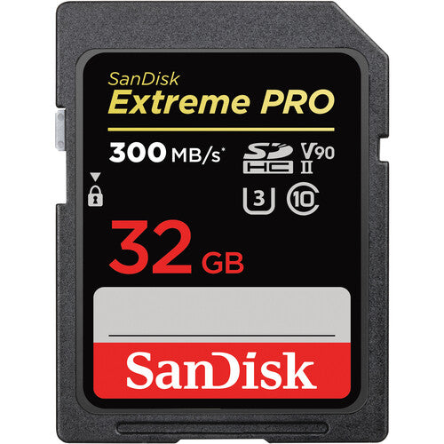 SanDisk Extreme PRO SDXC UHS-II Memory Card - 128GB, 300MB/s, V90, 4K UHD Video - Perfect for DSLR Cameras, Drones, and Professional Photography