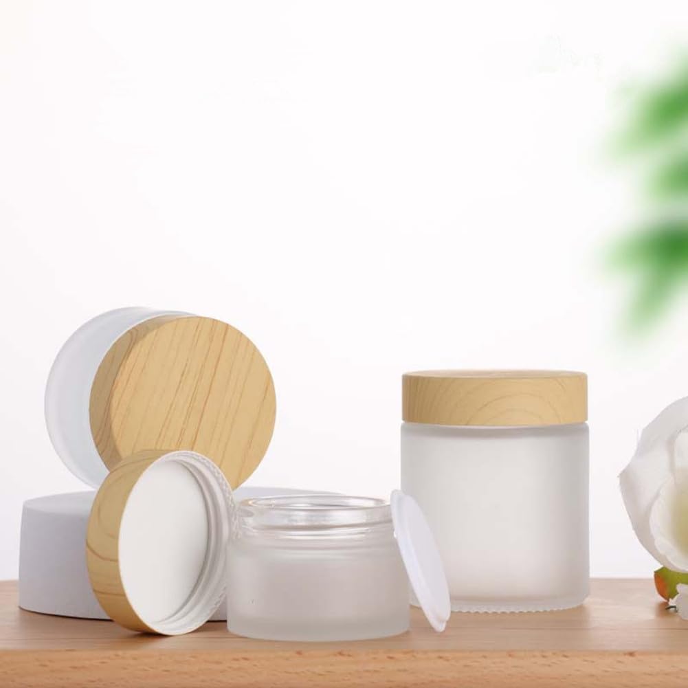 5Pcs 15ml Refillable Glass Cosmetic Jars with Lids - Small Empty Travel Containers for Lotion, Cream, Ointment & Samples | Perfect for DIY Skincare, Makeup Storage & Travel Toiletries