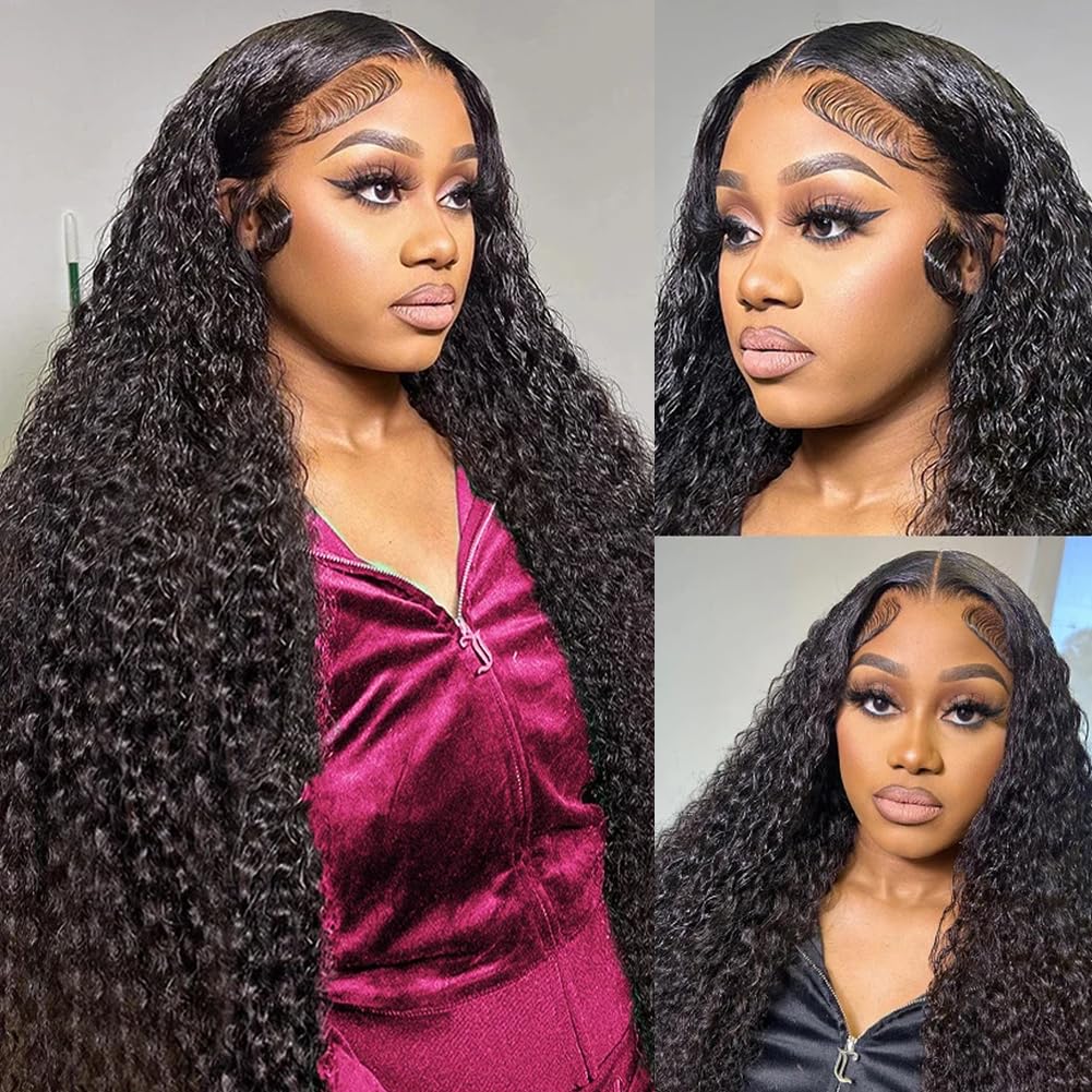 30 Inch 13x6 Lace Front Wigs Human Hair Deep Wave - Pre Plucked with Baby Hair 180% Density Glueless Curly Wig Natural Color - Perfect for Daily Wear, Cosplay, and Special Occasions