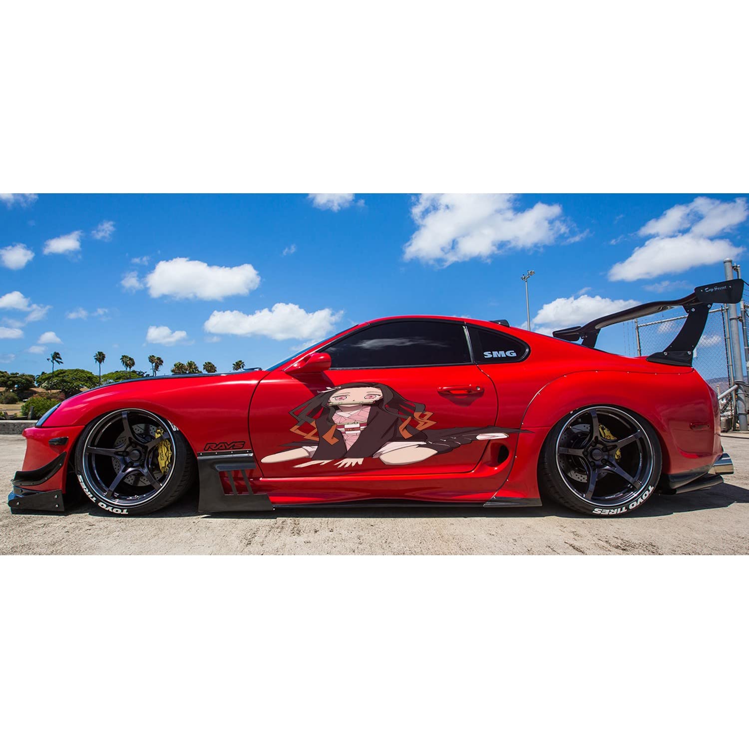 Anime Girl Car Vinyl Wrap Decal - 18x50 Inches Sexy Anime Sticker for Car Side Graphics - Perfect for JDM, Tuner, and Anime Fan Vehicles