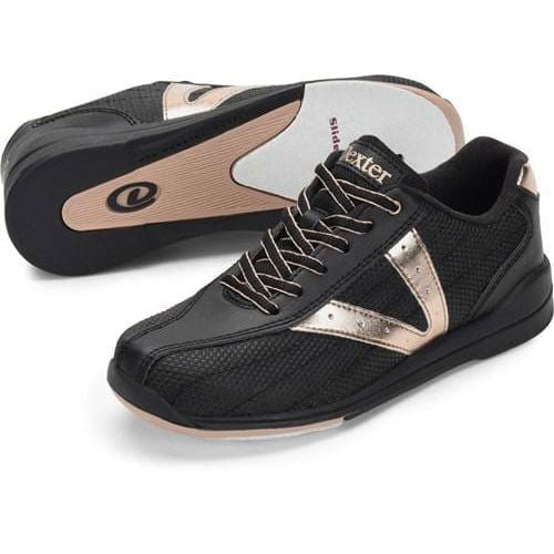 Dexter Women's Vicky Black Rose Gold Bowling Shoes - Comfortable & Stylish for League Play & Tournaments - Perfect for Competitive Bowlers & Casual Play