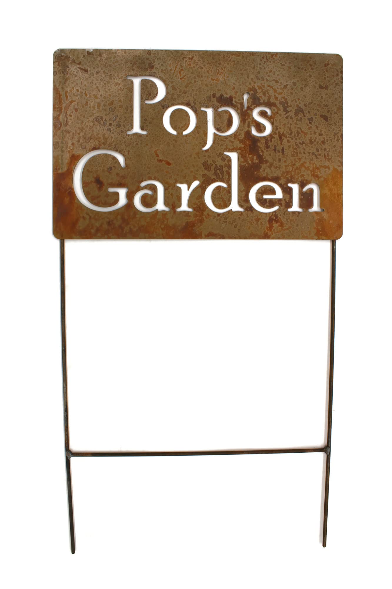 Personalized Family Name Gift Garden Stake - 20 to 33 Inches Tall (Pop's Garden, XL 33