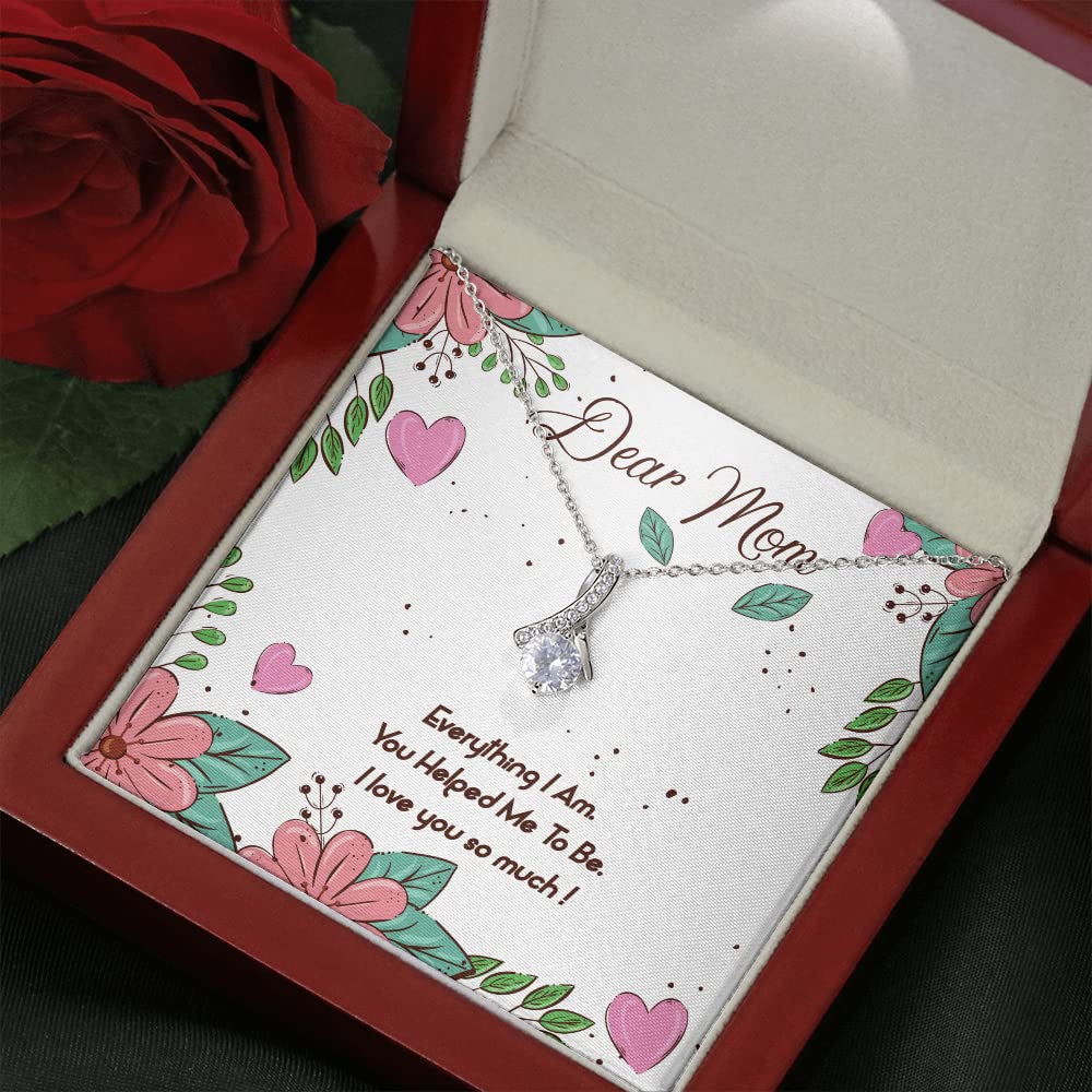 Zapbest Elegant Necklace Gift for Mom - Personalized Message Card, Birthday & Mother's Day Jewelry Present - Perfect for Special Occasions & Everyday Wear
