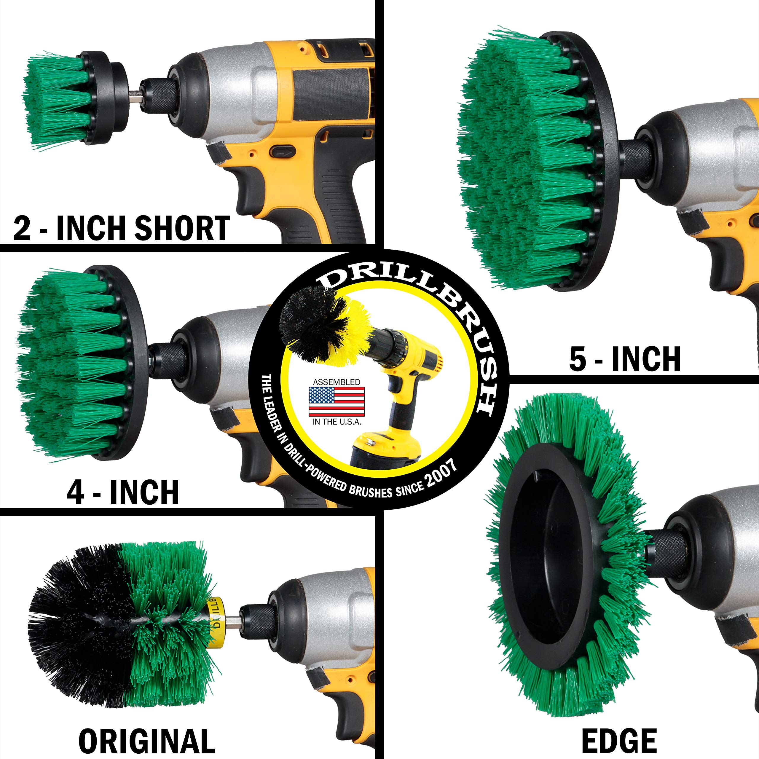 Electric Spin Scrubber Drill Power Kitchen Cleaning Brush Set - Cordless Scrubber Attachment for Cast Iron, Oven, Tiles & Bathroom - Heavy Duty Cleaning Supplies Kit for Home & Commercial Use
