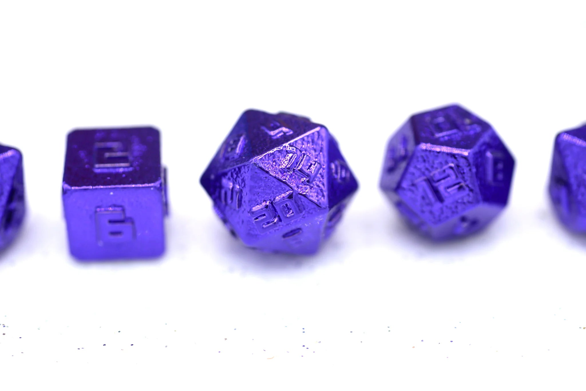 10MM Mini Metal RPG Dice Set - Purple for Dungeons & Dragons, Pathfinder & Tabletop Gaming