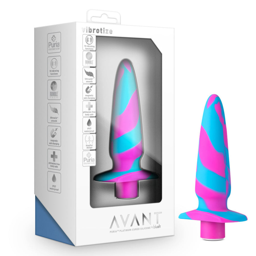 Avant Vibrotize Rechargeable 10-Speed Silicone Anal Plug - Waterproof & Body-Safe for Solo Play & Couples Use