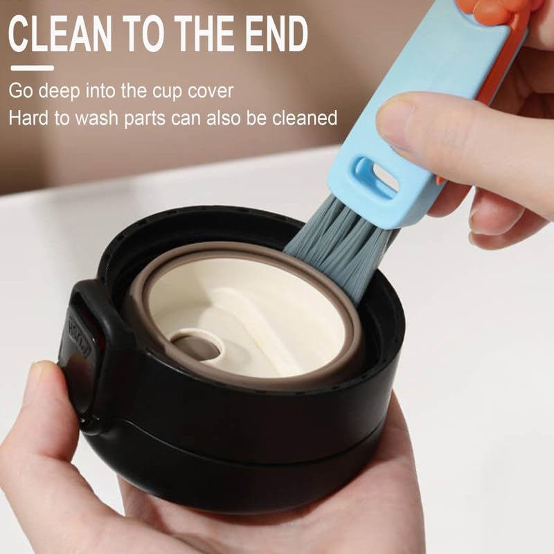 2024 New 3-in-1 Multifunctional Cleaning Brush Set - Baby Bottle Gap Cleaner, Cup Lid Scrubber & Tight Space Brush | Portable Dishwashing Tool for Kitchen, Travel & Baby Care Essentials